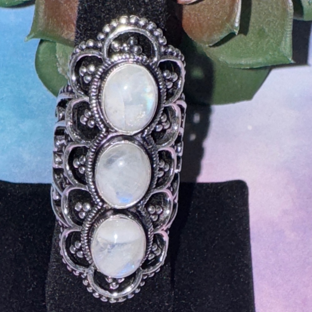 Silver Moonstone Ring